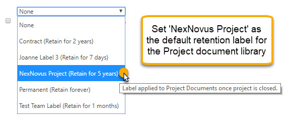 Retain Labels Default Retention Label – Joanne C Klein