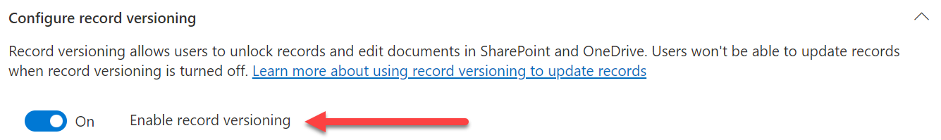 Enable record versioning – Joanne C Klein